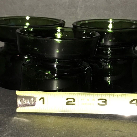 3 Vintage Dansk Green Glass Candle Holder Denmark MidCenturyModern Votive Holder - Picture 14 of 14
